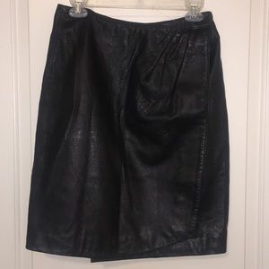 Genuine leather wrap skirt